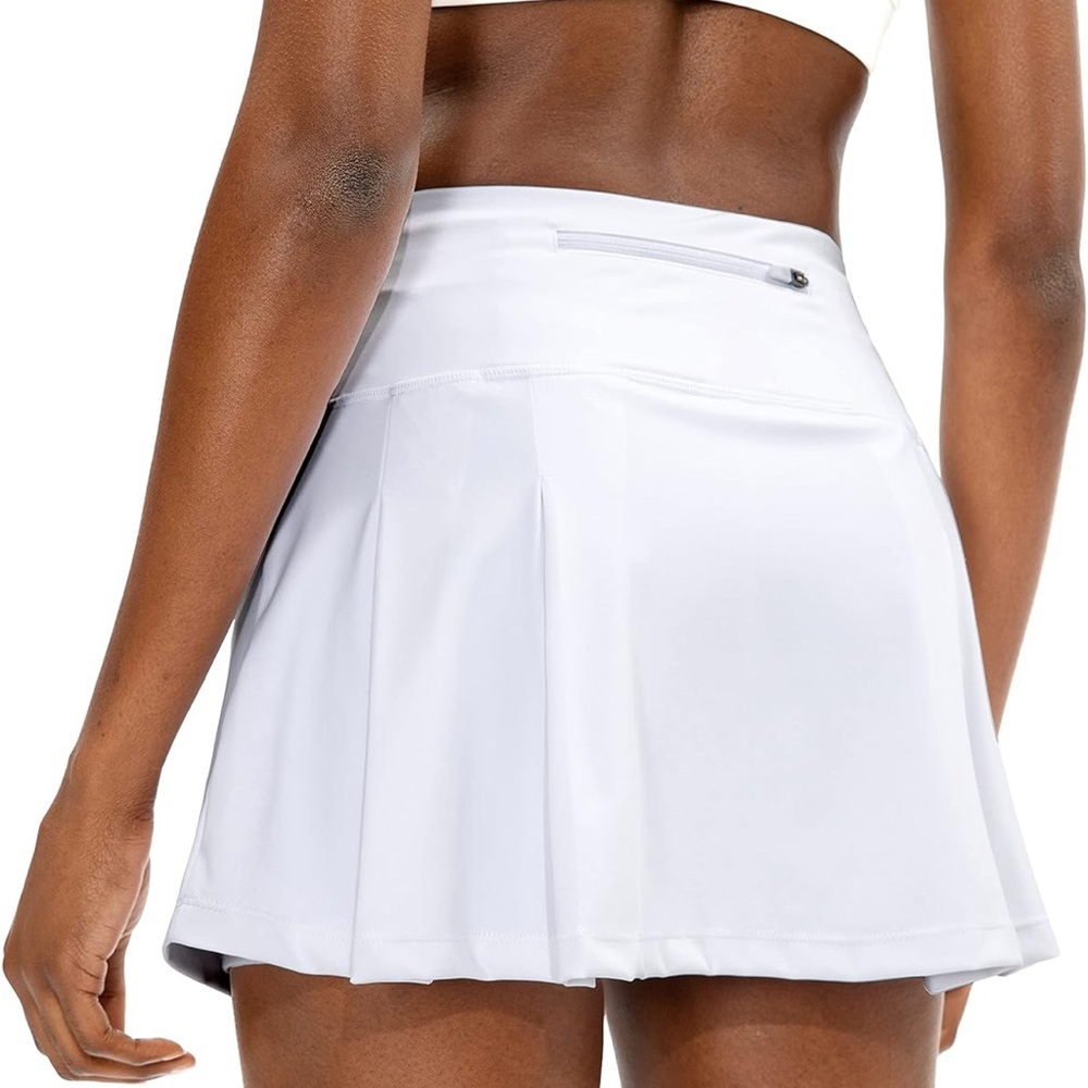 •XL• Soothfeel White Pleated Tennis Skirt - White